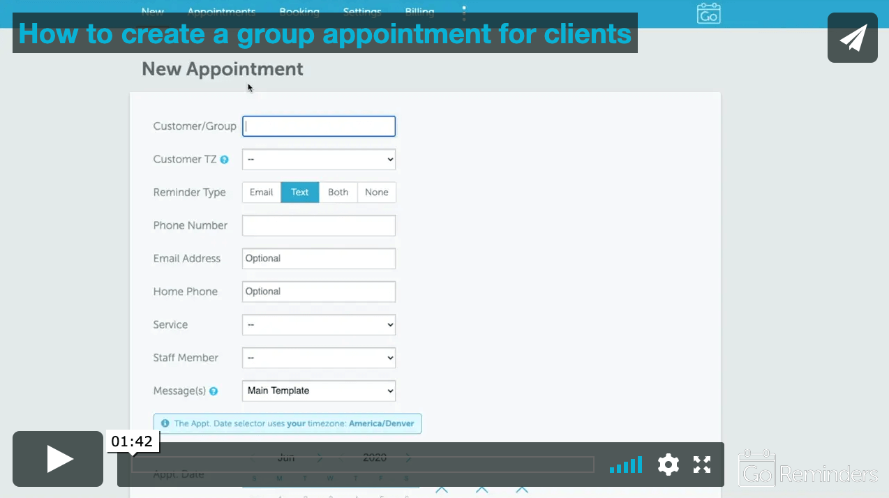 Creating group appointments is easy with GoReminders