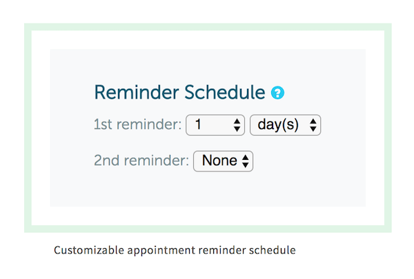 Here’s a screenshot we used on our appointment scheduling software info page.