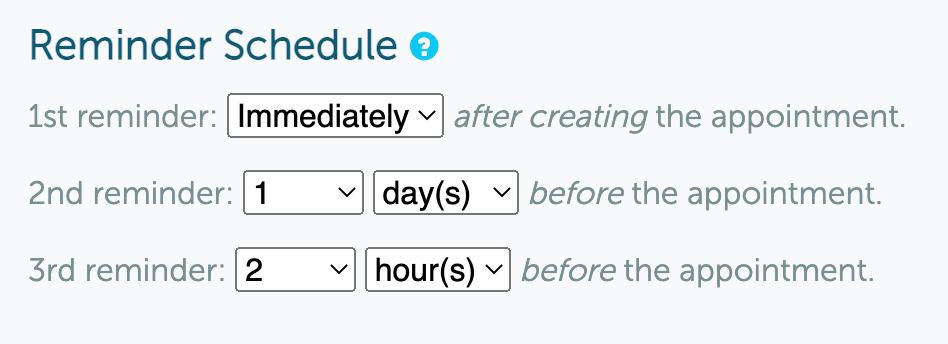 Reminder schedule