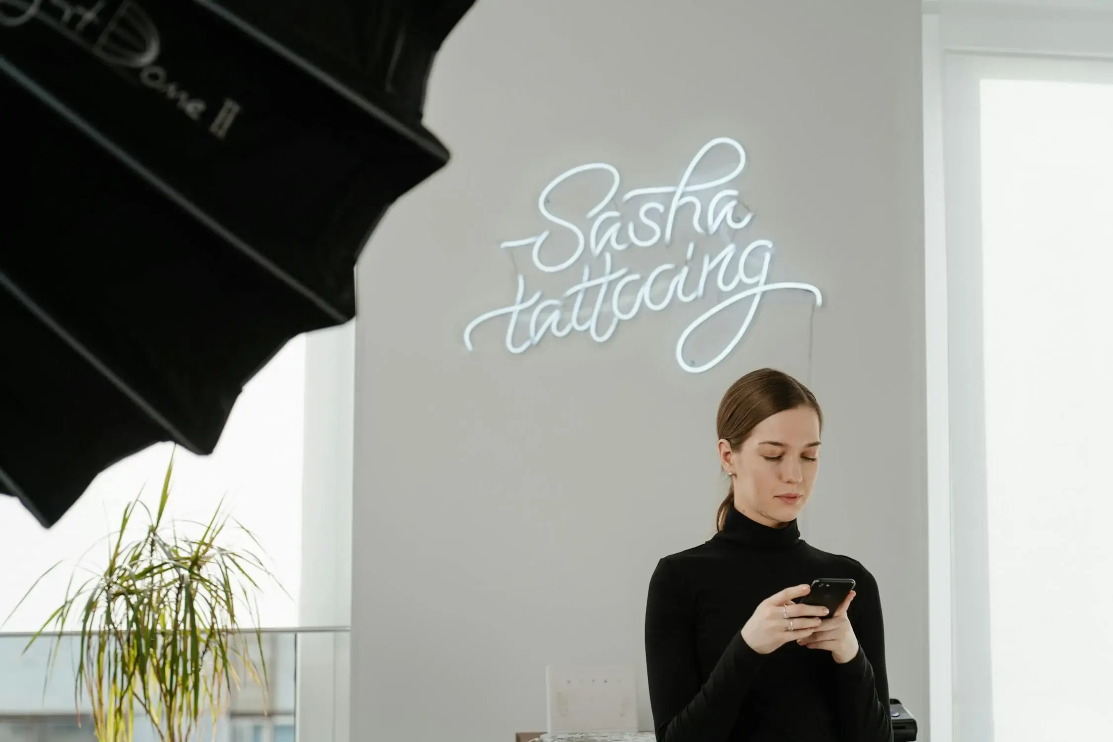Girl on her phone.