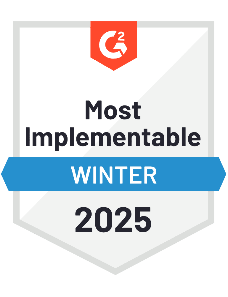 G2 Most Implementable for Appointment Reminder Software - Winter 2025