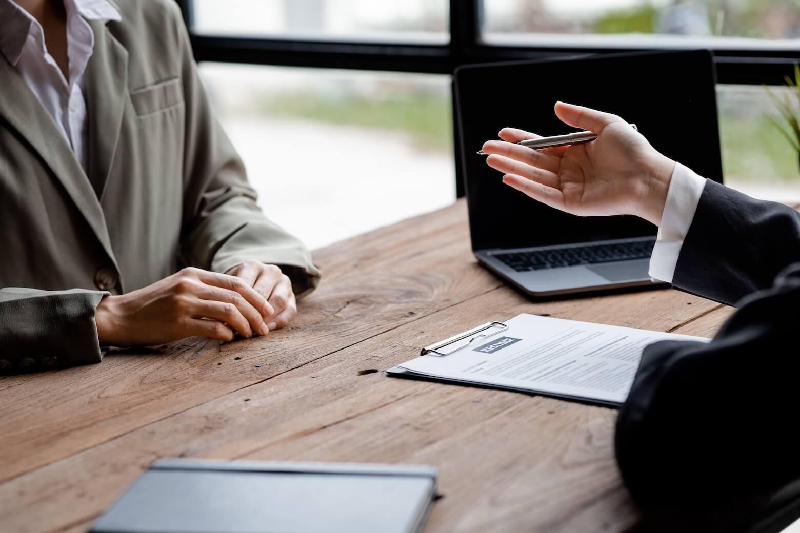 person attending a job interview